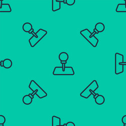 blue line push pin icon isolated seamless pattern vector image