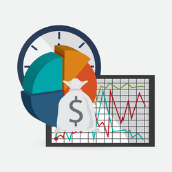 Business design financial item icon flat vector