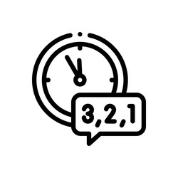 countdown icon thin linear style design isolated vector image