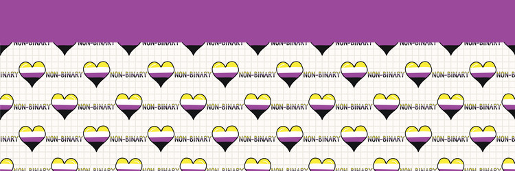 cute non binary with text heart cartoon seamless vector image