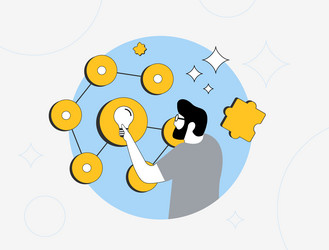 finding solutions concept - problem-solving vector image