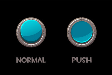 isolated round metallic buttons push vector image
