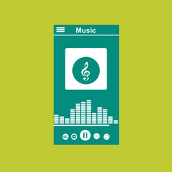media player application app template with flat vector image