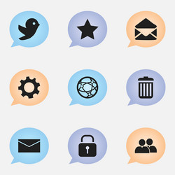 set of 9 editable web icons includes symbols vector image