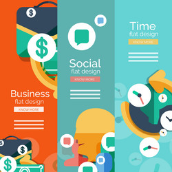 set of flat design universal web concepts vector image