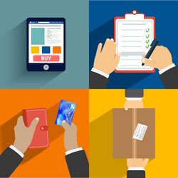 set of hands clients purchasing vector image