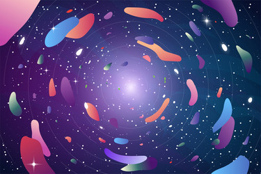 abstract space background with gradient circles vector image