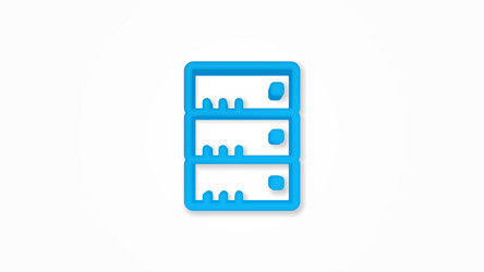 data center server 3d realistic line icon vector image