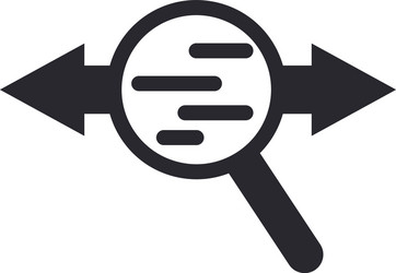 lupe with arrows line style icon design vector image