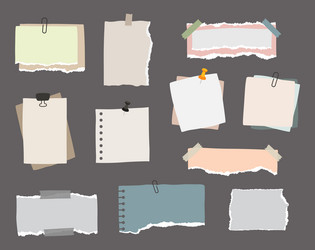set of different notes on sticky tape vector image