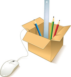 box with objects vector