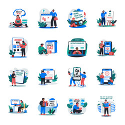 collection of flat style desolation vector image