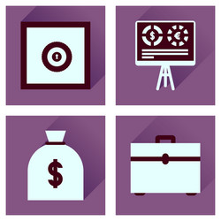 Concept flat icons with long shadow banking vector