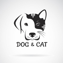 Dog and Cat Face Combination Vector Image