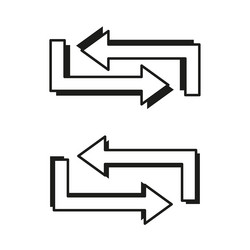 double arrow set return movement symbol opposite vector image