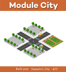 Isometric 3d block module district part vector