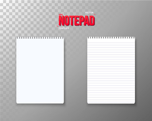 Notepad set realistic empty template open vector