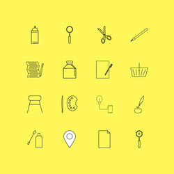 office linear icon set simple outline icons vector image