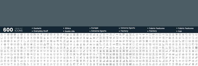 set of 600 thin line icons in this bundle include vector image