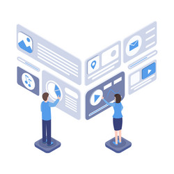 software testing isometric vector image