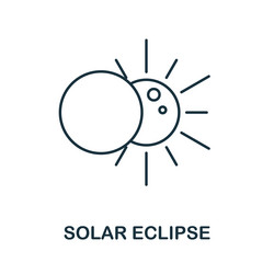 solar eclipse icon line element from space vector image