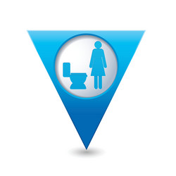 toilet blue triangular map pointer vector