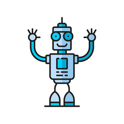 virtual bot robot or retro droid outline icon vector image