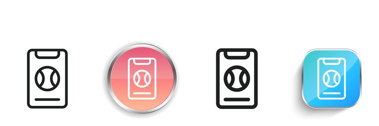 baseball icon thin linear regular and button vector image