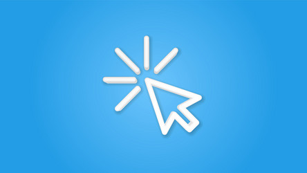 cursor arrow click 3d realistic line icon vector