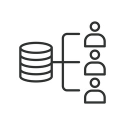distribution server end users icon in line design vector image