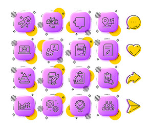 journey interview and e-mail line icons for web vector image