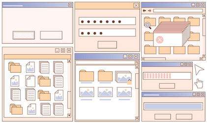 retro user interface kit vector image