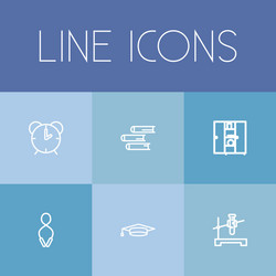 set of 6 editable teach outline icons includes vector image