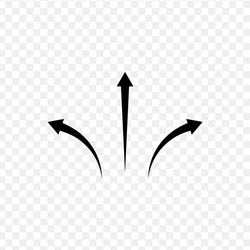 three arrows pointer black web icon flat on white vector image