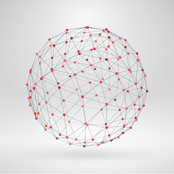 Wireframe polygonal element 3d sphere with lines vector