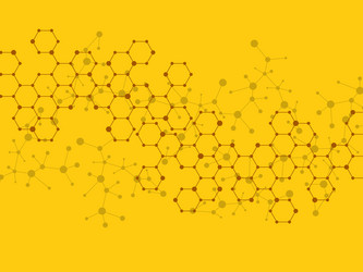 abstract hexagonal molecules molecular structure vector image