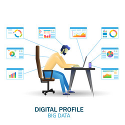 Big Data Analysis Web Banner vector image