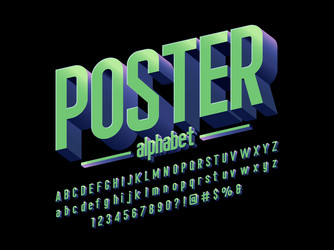 Bending 3d style font design alphabet letters Vector Image
