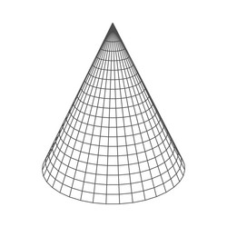 cone low poly geometric shape of wireframe grid vector image
