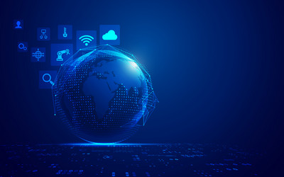 Digital Globe IoT Technology vector image