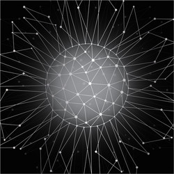 geometric pattern with connected lines and dots vector image