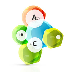 glass glossy shiny hexagon web elements vector image