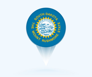 map pointer with flag of south dakota vector image