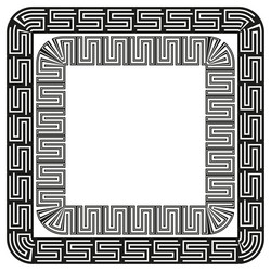 greek pattern frame square meander shape vector image
