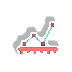 line graph chart business statistic vector image