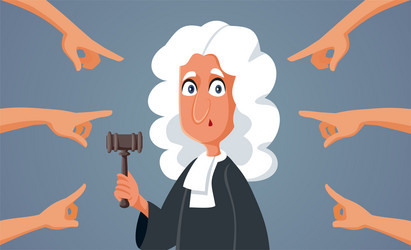 people blaming the judge for judicial error vector image