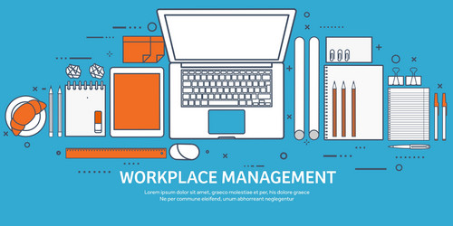 Workplace with table and computer vector