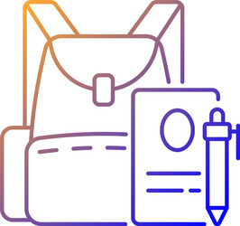 Backpack gradient linear icon vector