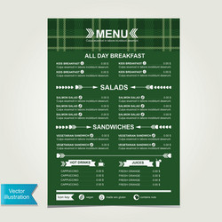 Cafe menu template design vector