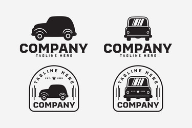 car front and side view logo badge design set Vector Image
